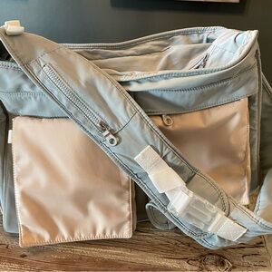 CHANEL Light Blue and Cream Travel Bag